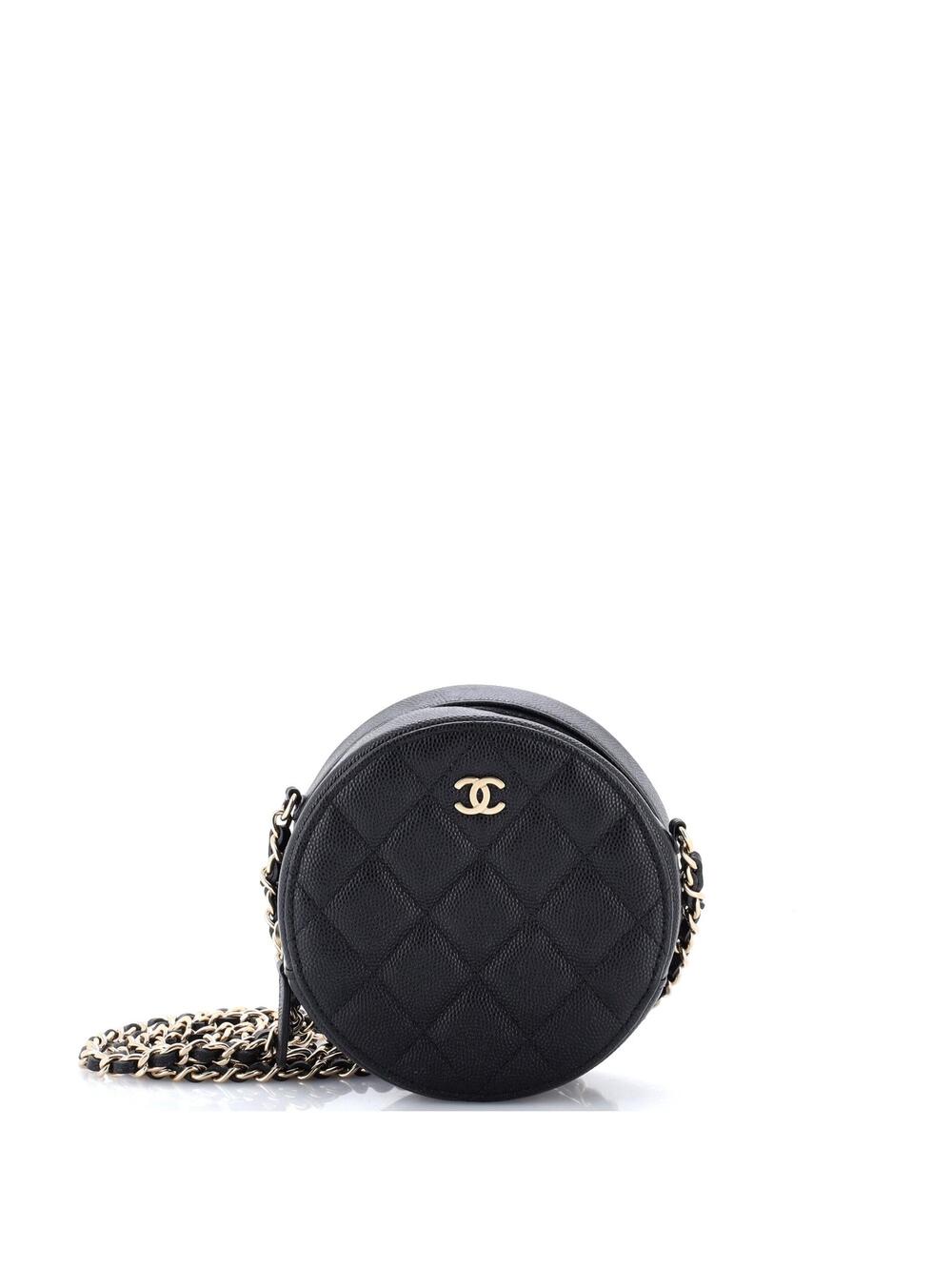 Chanel Round Clutch With Chain Quilted #371018C27B